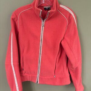 Bogner Fleece Jacket Size 8 Womens Full Zip Signature B Pockets Gorpcore Orange